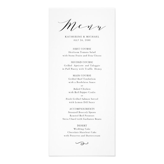 Black Minimalist Dainty Script Weduwemkaart Reclamekaart (Voorkant)
