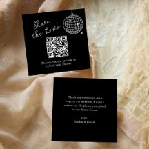 Black Minimalist Disco Ball QR-code Deel de liefde