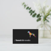 Black minimalist German Boxer Silhouette Visitekaartje (Staand voorkant)