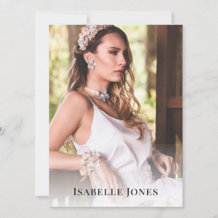 Black Minimalist Model Actor 5 Photo Comp Kaart