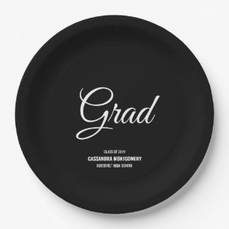 Black Minimalist Modern Graduation Party Papieren Bordje