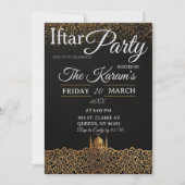 Black Minimalist Mosque Ramadan Iftar Party Kaart (Voorkant)