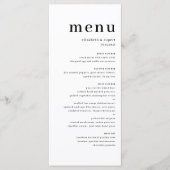 Black Minimalist Serif Script Typography Wedding Menu (Voorkant)