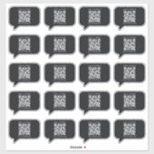 Black Minimalist Speech Bubbles QR Shop Stickers (Feuille)