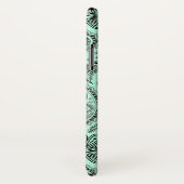Black & Mint-Green V Floral Paisley Case-Mate iPhone Case (Achterkant / rechts)