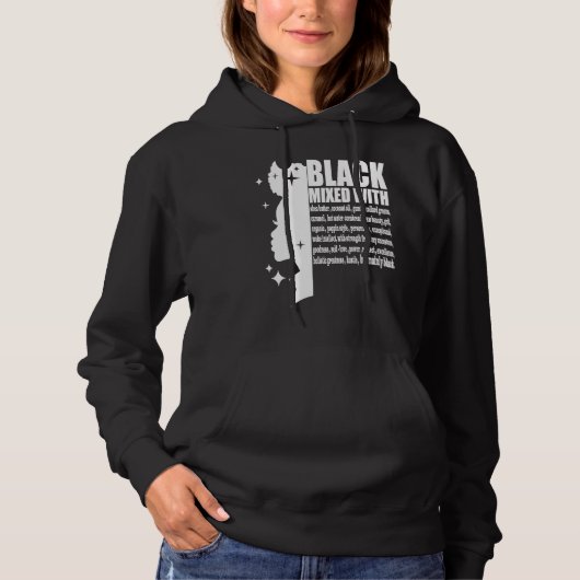 Black Mixed With Black History Month African Ameri Hoodie (Voorkant)