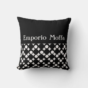 Black Mod Ball Design @ Emporio Moffa met tekst Kussen