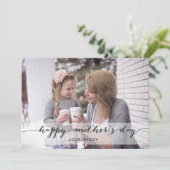 Black Mod Calligraphy Moederdag Photo Card Kaart (Staand voorkant)