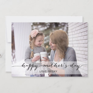Black Mod Calligraphy Moederdag Photo Card Kaart