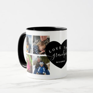 Black Modern Best Grandpa Ever Photo Custom Mok
