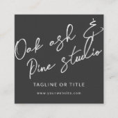 Black Modern Boho QR Code Visitekaartje (Voorkant)