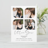 Black Modern Chic Clover Collage 4 Photos Wedding (Staand voorkant)