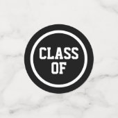 Black Modern Circles Foto Afstuderen Confetti (Kleine voorkant)