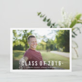 Black Modern Class of Photo Invitation à un diplôm (Debout devant)