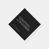 Black Modern Couple Names Wedding Servet (Hoek)