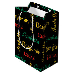 Black Modern eenvoudige unieke typografie aangepas Medium Cadeauzakje