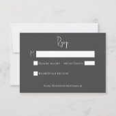 Black Modern Elegant Minimal Folie Response Kaart (Voorkant)