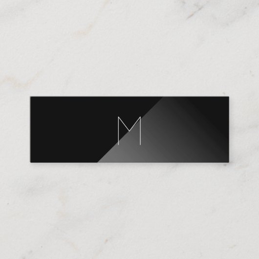 Black Modern en Abstract Mini Visitekaartje (Voorkant)