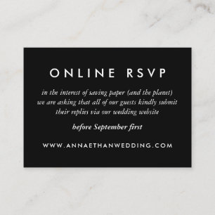 Black Modern Gold Anneaux Mariage en ligne carte R