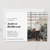 Black Modern Graduation Announcement Grad Party (Achterkant)