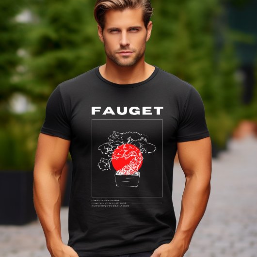 Black Modern Handgetekende Illustratie - T-Shirt