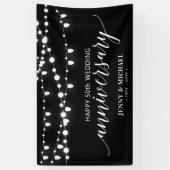 Black Modern Happy 50th Wedding Jubileum Banner (Verticaal)