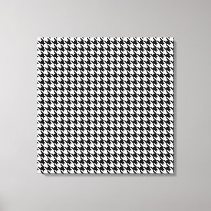 Black Modern Houndstooth op Emporiomoffa Canvas Afdruk