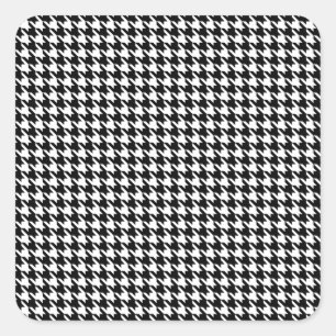 Black Modern Houndstooth op Emporiomoffa Vierkante Sticker