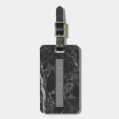 Black Modern Marble Custom Luggable Bagagelabel (Voorkant verticaal)