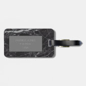 Black Modern Marble Custom Luggable Bagagelabel (Achterkant horizontaal)