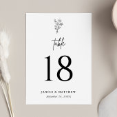 Black Modern minimalist Floral Bouquet Wedding Kaart