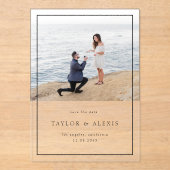 Black Modern Minimalist Lijst Foto Acryl Uitnodigingen (Voorkant)