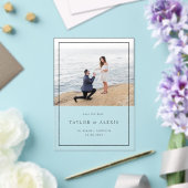 Black Modern Minimalist Lijst Foto Acryl Uitnodigingen (Insitu (Huwelijk))