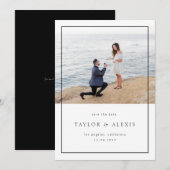 Black Modern Minimalist Lijst Foto Save The Date (Voorkant / Achterkant)