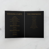 Black Modern minimalist Wedding Folded Program Programma (Binnen)