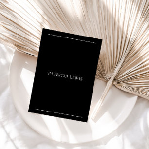 Black Modern minimalistische tafelgastkaart
