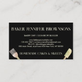 Black Modern Pastry Patisserie Bakery Visitekaartje (Achterkant)