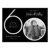 Black Modern Photo 60e Affiche de bienvenue d'anni (Devant)