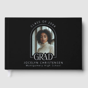 Black Modern Photo Graduation Silver