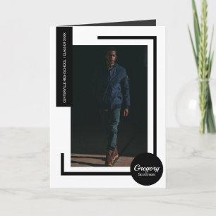 Black Modern Photo Invitation de graduation