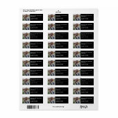 Black Modern Photo Wedding Return Label (Full Sheet)