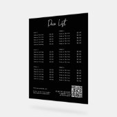 Black Modern Price List Menu QR Code Social Media (Angle)