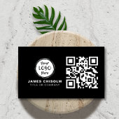 Black Modern Professional Business Logo QR-code Visitekaartje