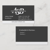 Black Modern Professional Monogram Visitekaartjes (Voorkant / Achterkant)