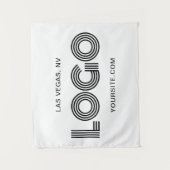 Black Modern Rectangular Logo Wandkleed (Voorkant)