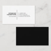 Black Modern Sans Serif Typography Minimalist Visitekaartje (Voorkant / Achterkant)