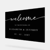 Black Modern Script Affiche de bienvenue Mariage b (Angle)