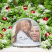 Black Modern Script Couple's Photo (Noël)