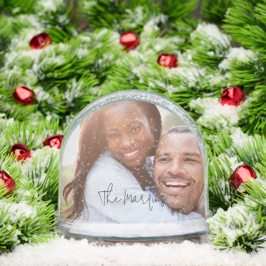 Black Modern Script Couple's Photo (Noël)