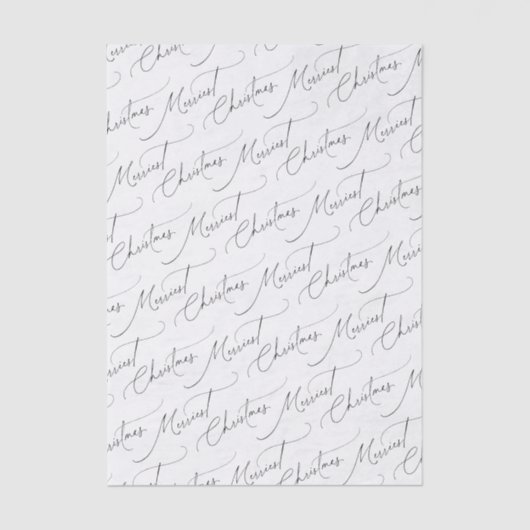 Black Modern Script Merriest Christmas Tissuepapier (Voorkant)